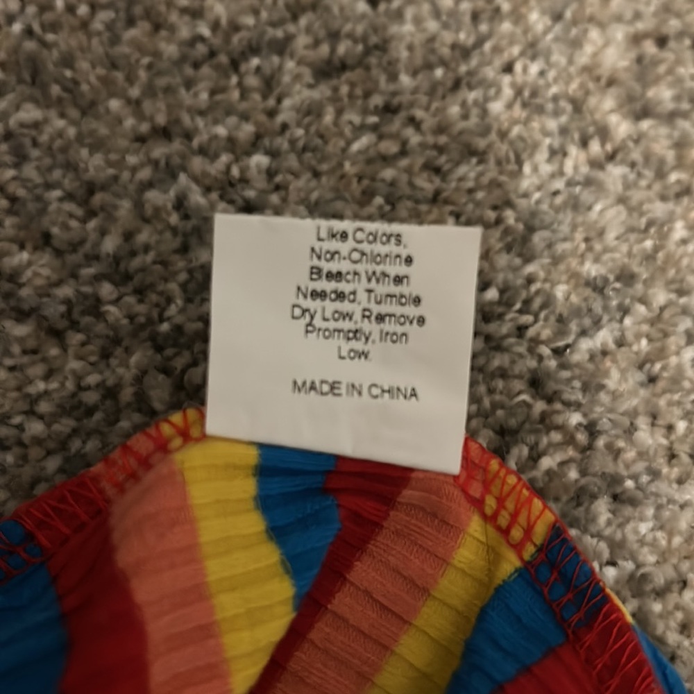 Rainbow Stripe Halter Crop Top New Pride - Picture 5 of 10